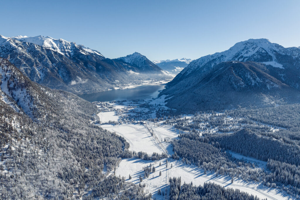 Winters landschap in Pertisau am Achensee