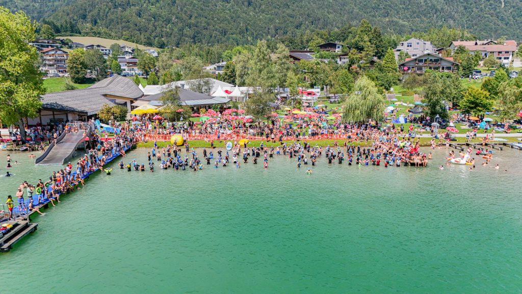 Thiersee Triathlon Kufsteinerland, Luftbildaufnahme Strandbad Thiersee