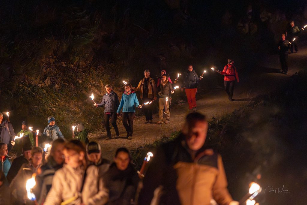 Der Höhepunkt des Abends war die Fackelwanderung