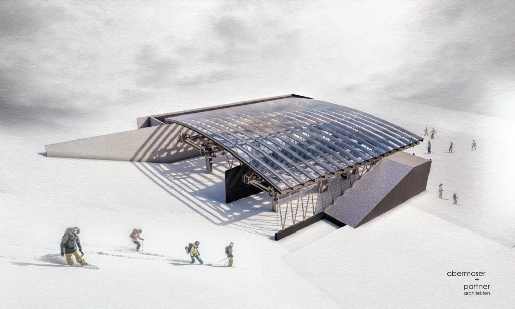 Visualizzazione della nuova stazione a valle Silberbrünnl nella valle dell'Ötztal