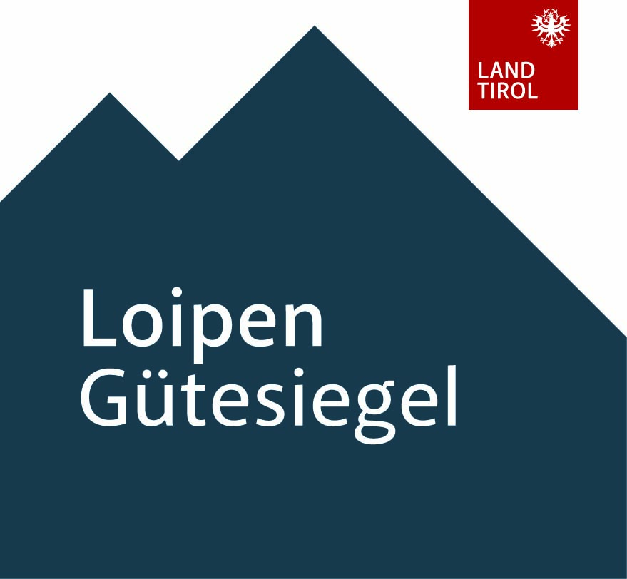 Qualitätsauszeichnung des Landes Tirol für verlässlich präparierte, sichere und gut beschilderte Langlaufloipen im Gschnitztal.