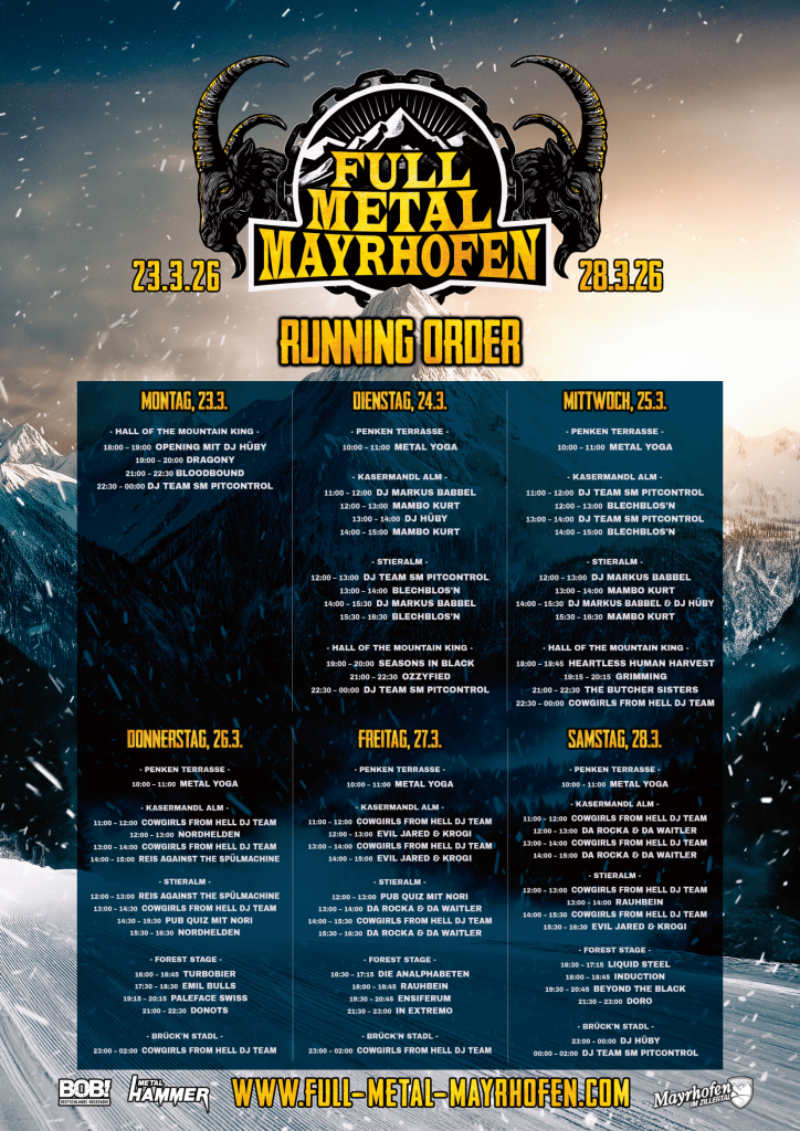 Running Order Full Metal Mayrhofen 2026