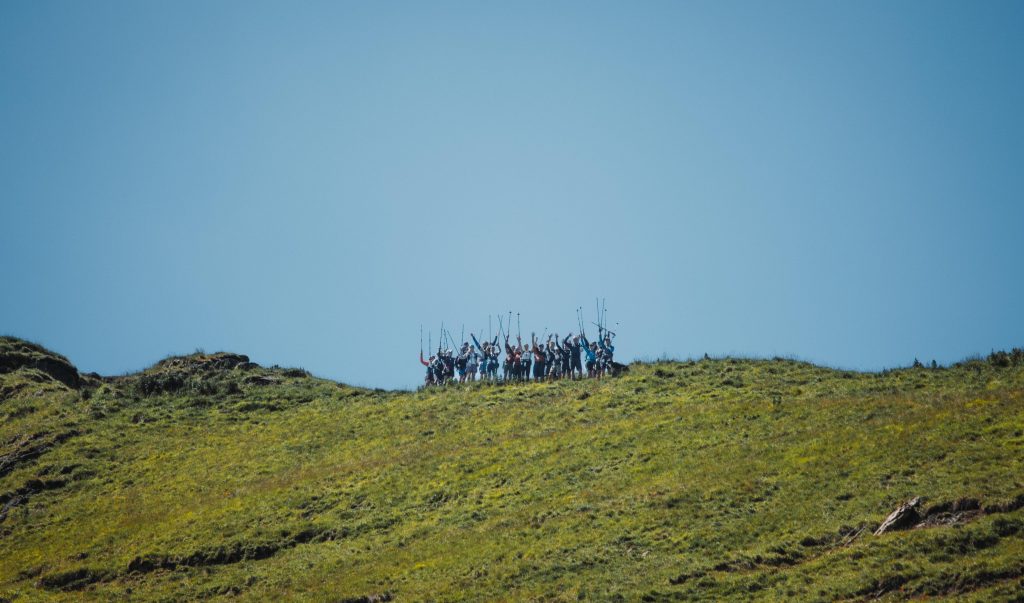 Auf dem Weg zum Gipfelkreuz Vorderes Alpjoch
